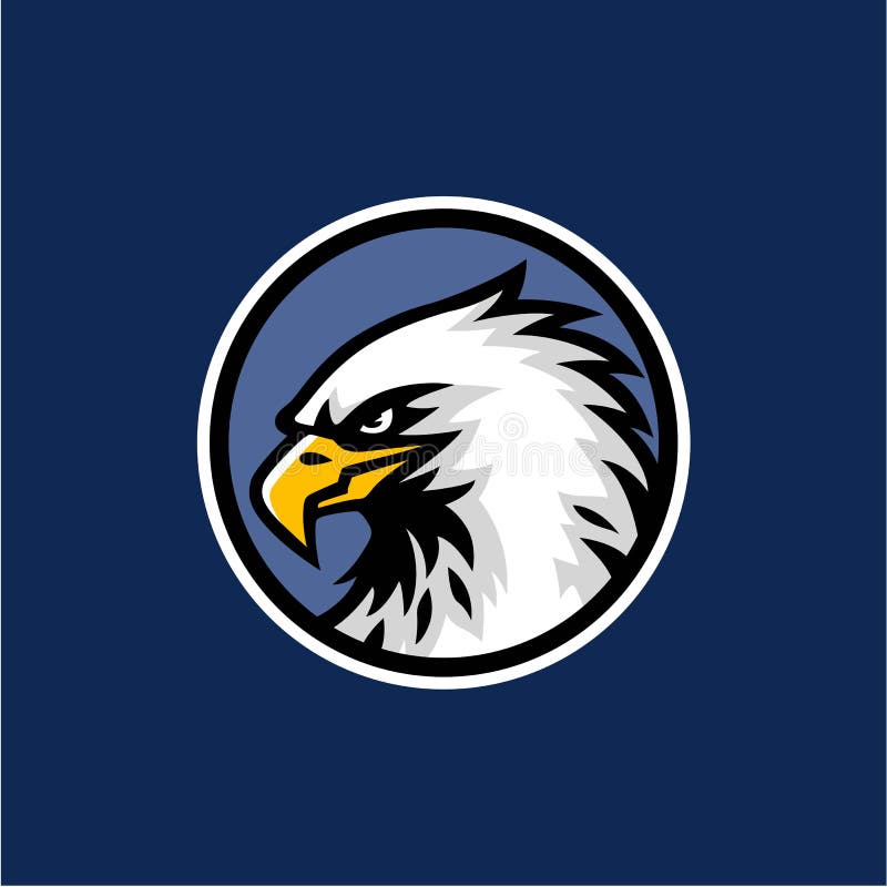 Eagle Head con el fondo azul Logo Vector Design, muestra, icono, ejemplo libre illustration Eagle Head con el fondo azul Logo Vector Design, muestra, icono, ejemplo libre illustration