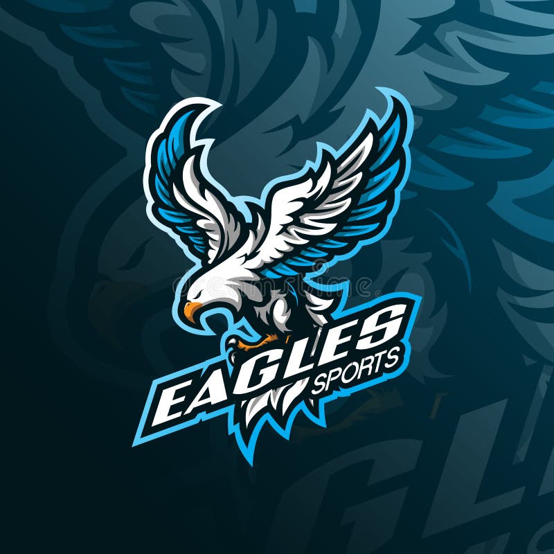 Eagle mascot-logotypvektor med modern illustrationsstil för utskrift av märken, emblem och tshirtar arg örn stock illustrationer