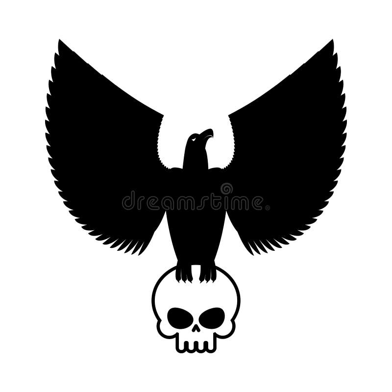Eagle och skallemall för emblem Höklogo Vektorillustrat vektor illustrationer Eagle och skallemall för emblem Höklogo Vektorillustrat vektor illustrationer
