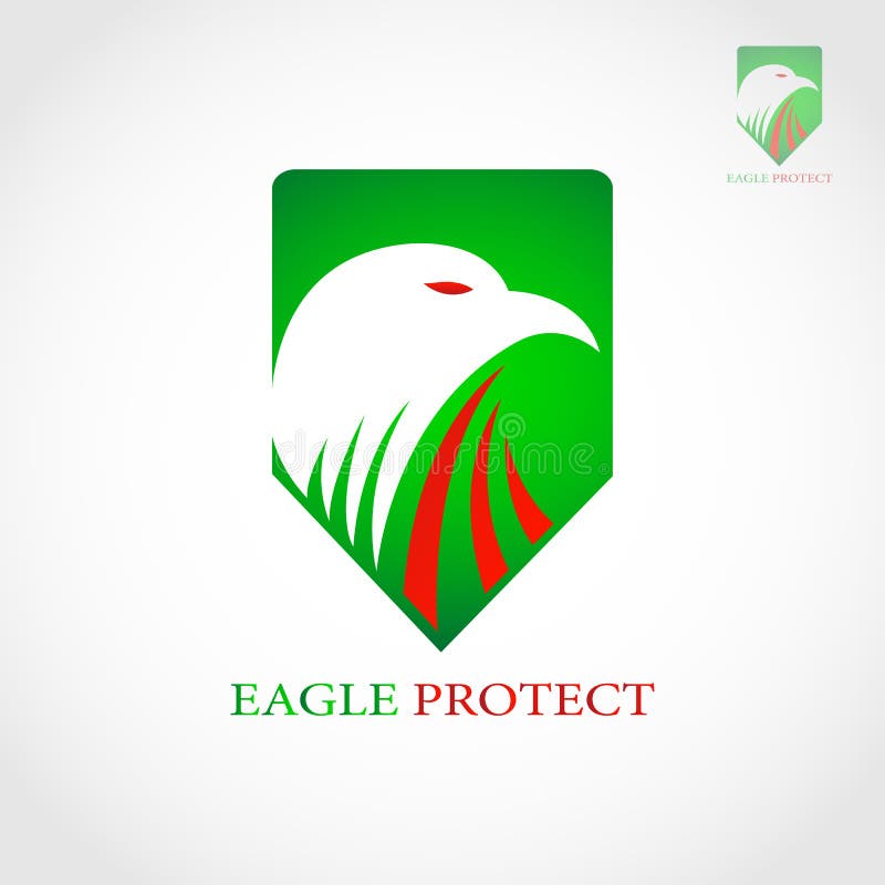 EAGLE PROTECT LOGO 3 stock illustration. Illustration of retro 128736859