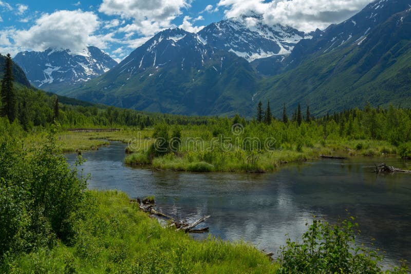 Eagle River Nature Center En Alaska Imagen de archivo Imagen de
