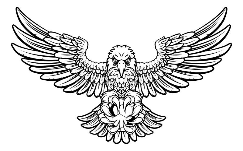 Eagle Soccer Football Mascot stock illustrationer