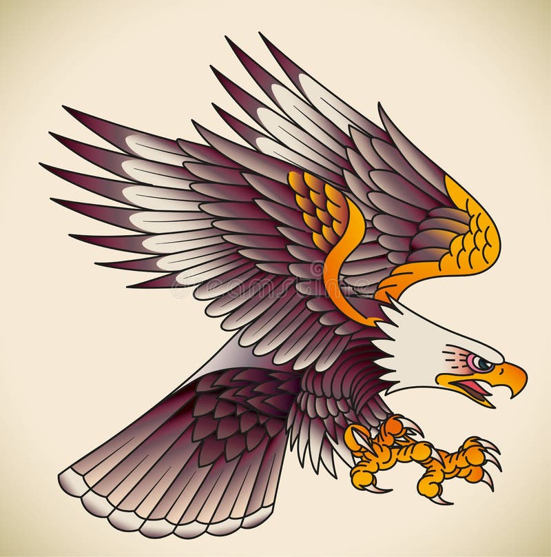 Eagle starej szkoły tatuaż
