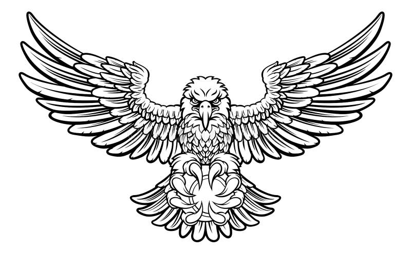 Eagle Tennis Sports Mascot royaltyfri illustrationer