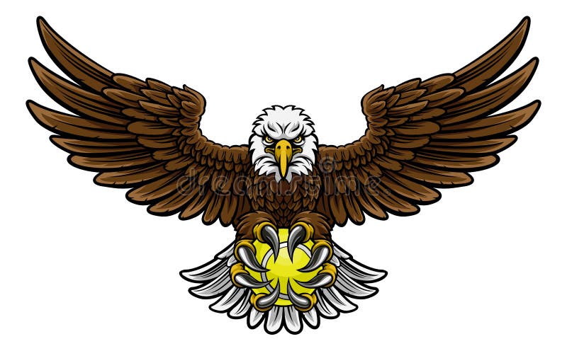 Eagle Tennis Sports Mascot vektor illustrationer