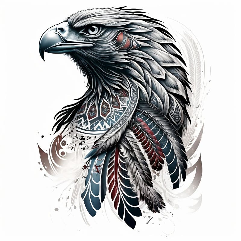 Hand drawn Ornamental Tattoo Eagle Head. Highly Detailed Abstract Isolated.  Stock Vector | Adobe Stock