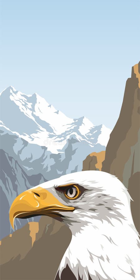 Eagle und Berge stock abbildung Eagle und Berge stock abbildung