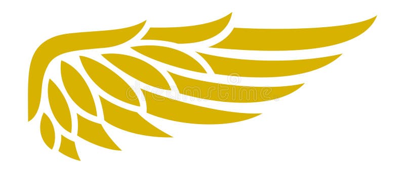 Eagle Wing. Golden Bird Feathers Stock Vector - Illustration of sign ...