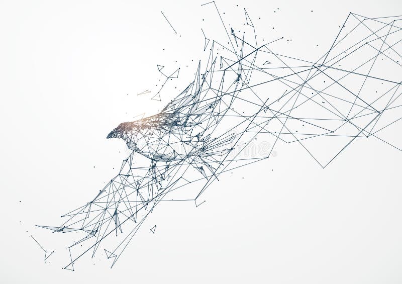 Eagle wings, points, lines and connected to form. vector illustration