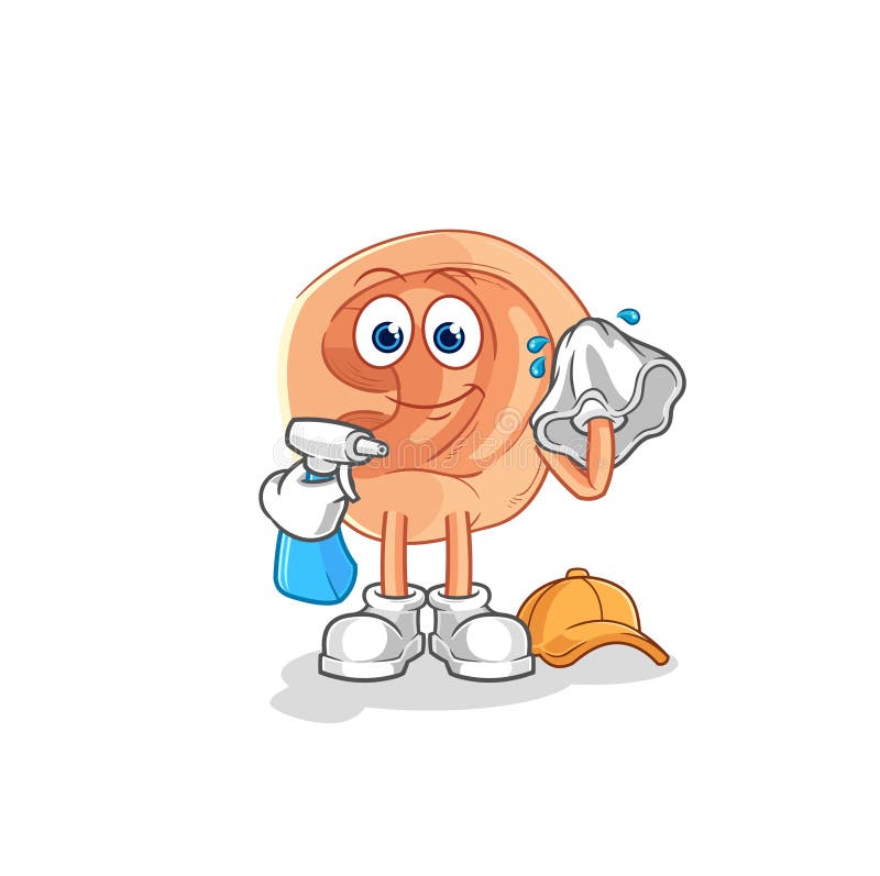 Ear Cleaner Vector. Cartoon Character Stock Vector Illustration of