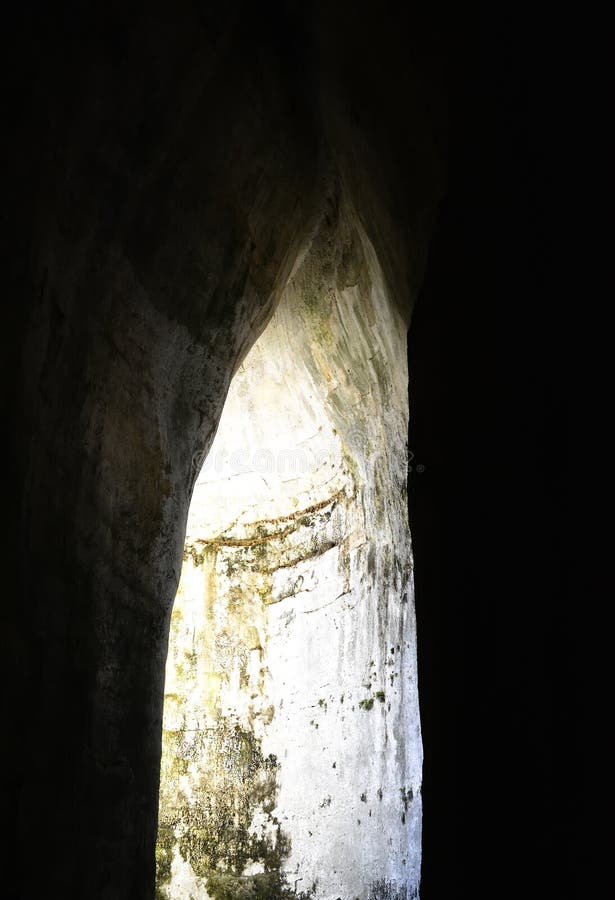 The Ear of Dionysius, Ancient Syracuse on Sicily, Italy. Stock Photo ...