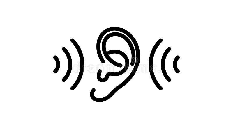 Ear Icon Line Hearing Listen Symbol Isolated Vector Illustration