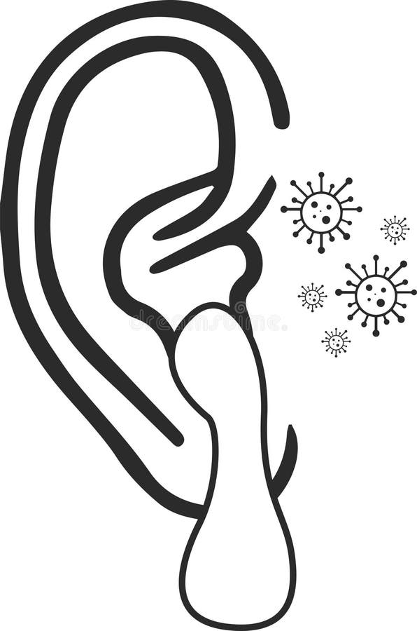 ear black and white clip art