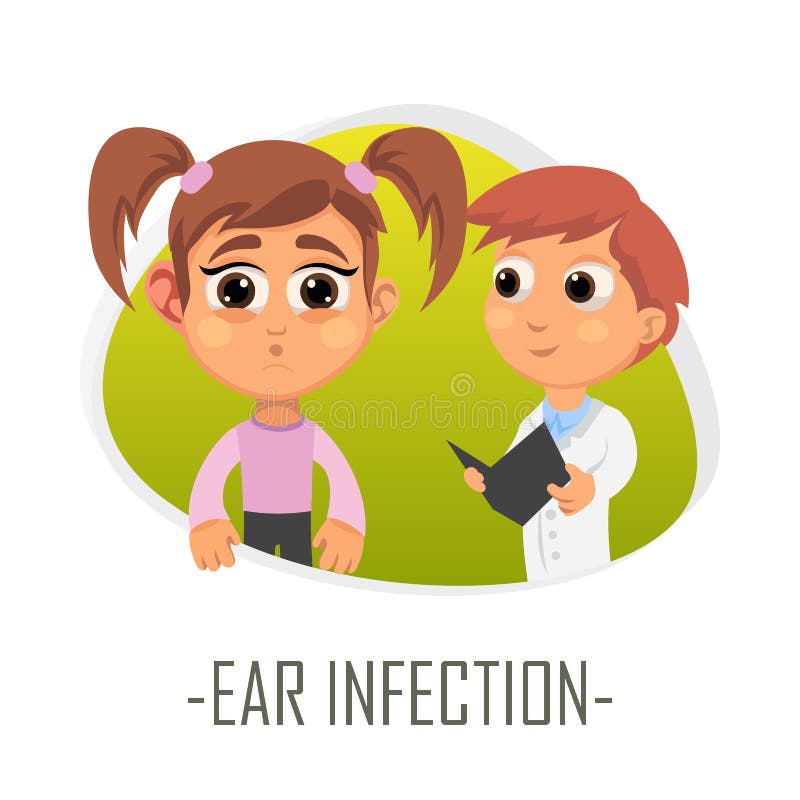 Ear Infection Medical Concept. Vector Illustration. Stock Vector