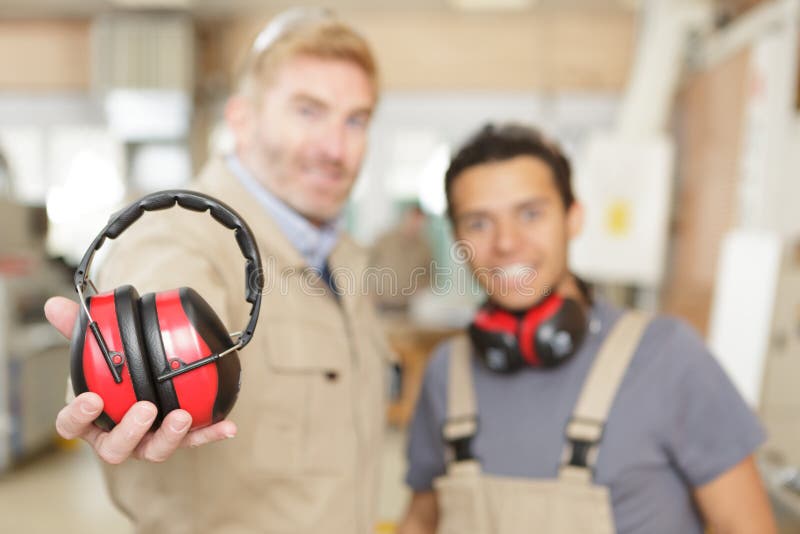 Ear To Protect Workers Ears Stock Photo Image of production, person