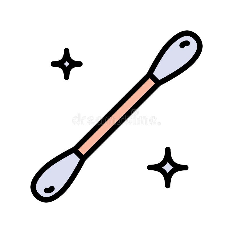 Smiling cute cotton bud cleaning kids ear Vector Image