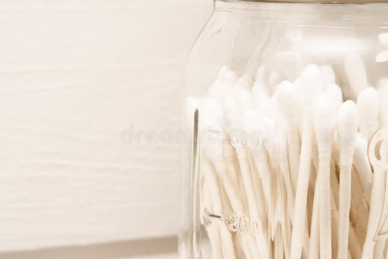 Ear swabs glass jar stock image. Image of white, medical 260119987