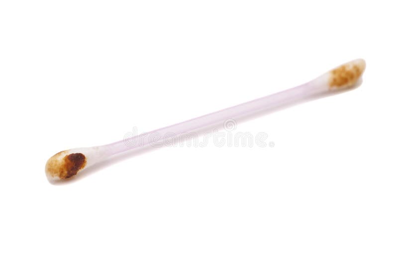 Ear wax on cotton swab stock image. Image of lubrication 55972005
