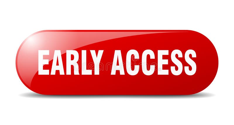 Early access button. sticker. banner. rounded glass sign stock illustration