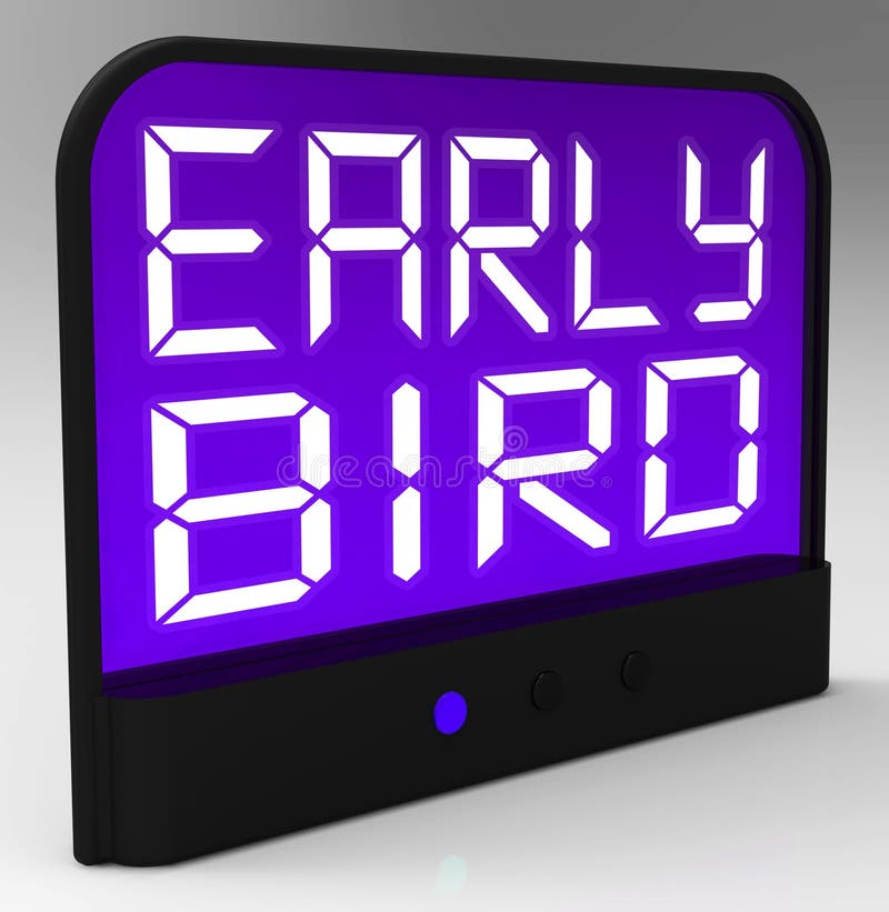 Early Bird Clock Shows Punctuality Or Ahead