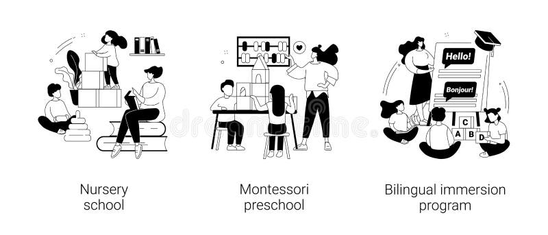 Early education abstract concept vector illustrations. royalty free illustration