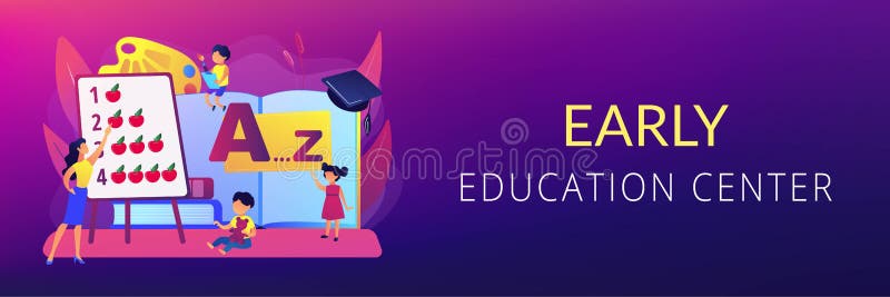 Early education concept banner header royalty free illustration