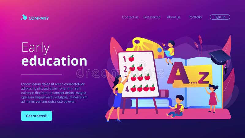 Early education concept landing page stock illustration