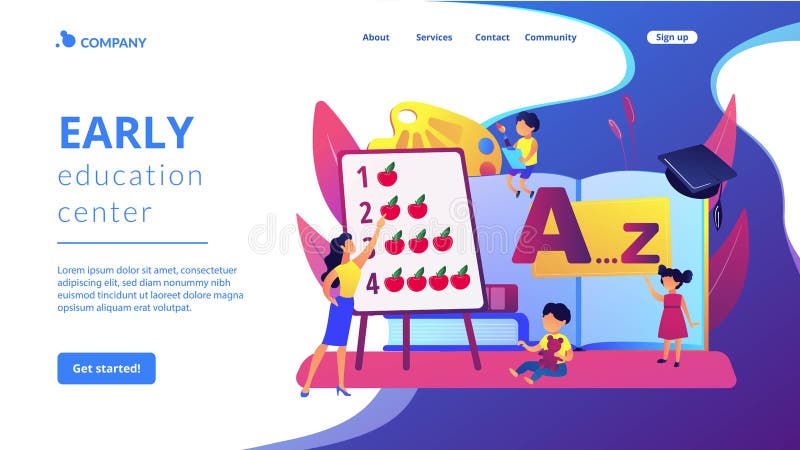 Early education concept landing page stock illustration