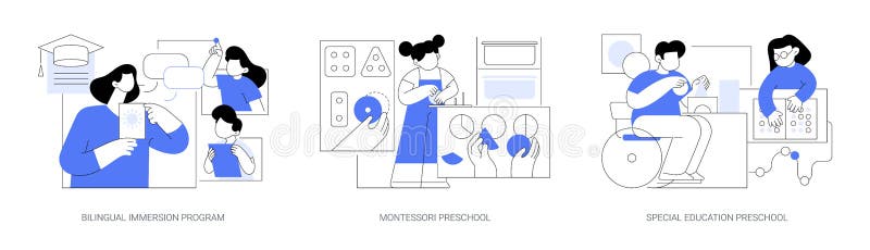 Early education program abstract concept vector illustrations. vector illustration