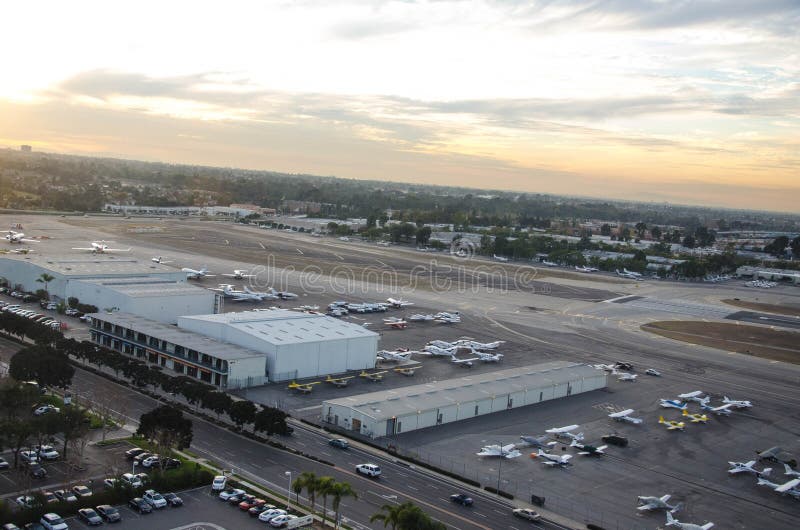 Early evening at John Wayne Airport  SNA at Santa Ana California