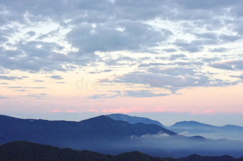 Early morning in the mountains.