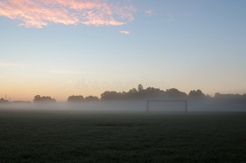 Early morning soccer goal