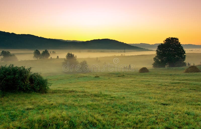 Early Morning in the Village Stock Photo Image of beauty, sunlight