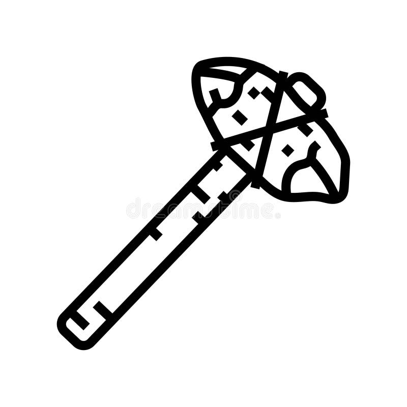Early stone tools human evolution line icon vector illustration vector illustration