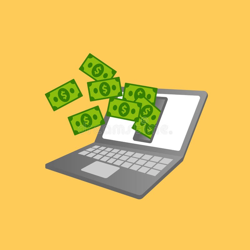 Earn Money Online Vector Design Illustration. Making Money Online ...