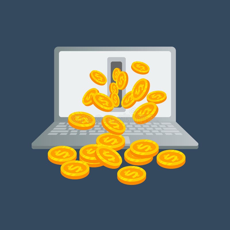 Earn Money Online Vector Design Illustration. Making Money Online Icon