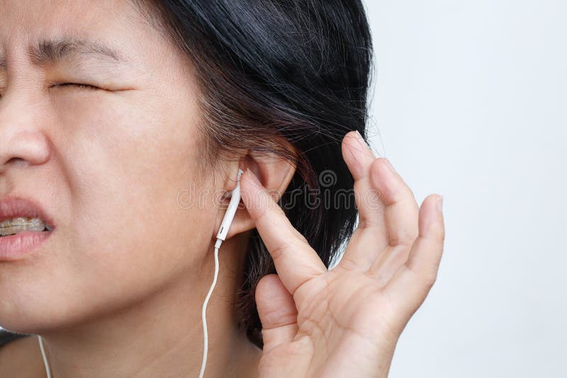 Earphones May Carry Risk Of Hearing Loss Stock Image Image Of Damage