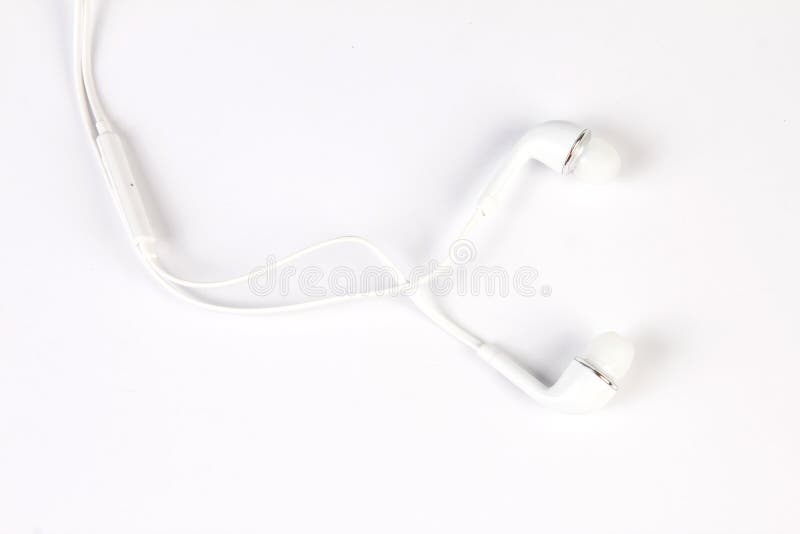 The earphones on white background