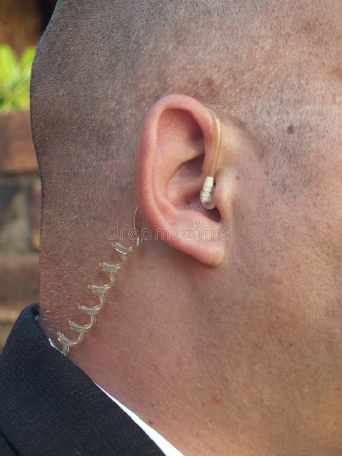 Earpiece from side stock image. Image of listen, head 1876505