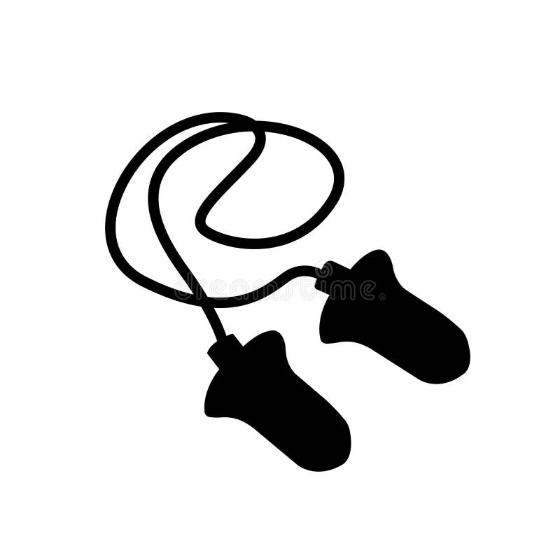 Earplugs Black Icon, Vector Illustration, Isolate on White Background Label. EPS10 Stock Vector