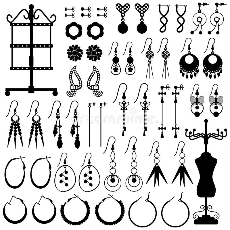 Earring Jewelery Female Girl Woman Accessories vector illustration Earring Jewelery Female Girl Woman Accessories vector illustration