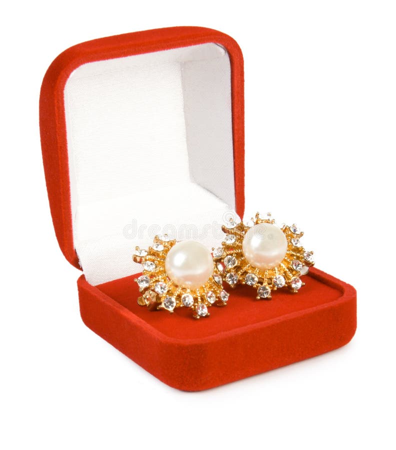 Earrings in red box