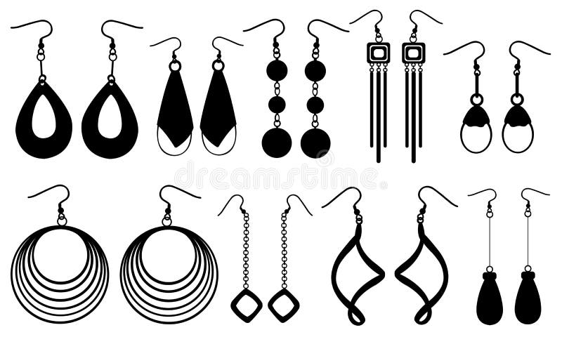 Earring clasps types silver Royalty Free Vector Image