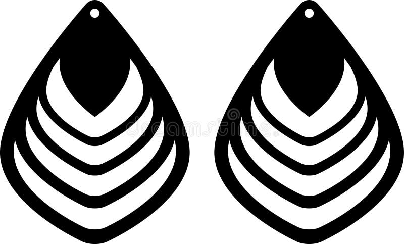 Tear Drop Leaf Earrings SVG PNG DXF Cutting Files
