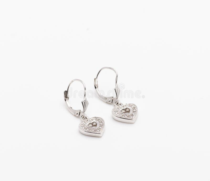 Earrings stock image. Image of background, heart, front 60018437