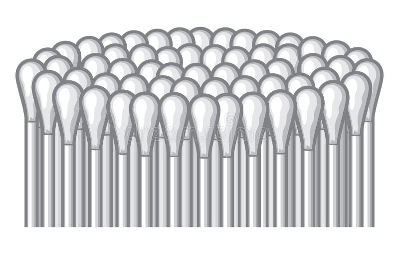 Ear pick, cotton stick, white cotton swabs. Applicator stick vectors