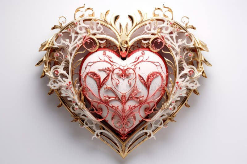 Hart, monogram, op een lichte achtergrond stock illustratie