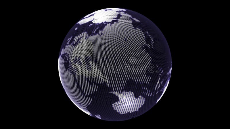 Earth animation. Rotating globe 4k lioop royalty free illustration