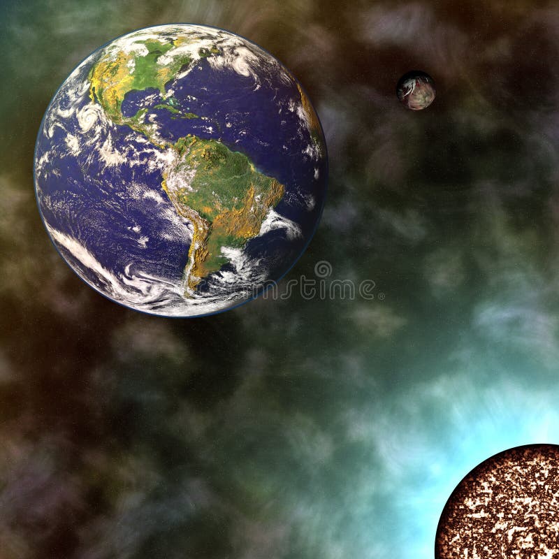 Earth blue planet in space royalty free illustration