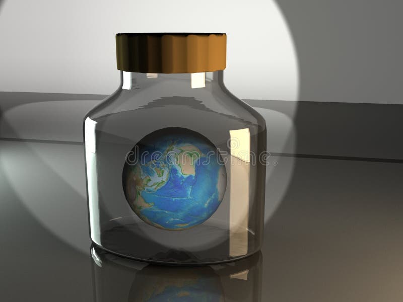 Earth in a bottle stock illustration. Illustration of recycle 18607929
